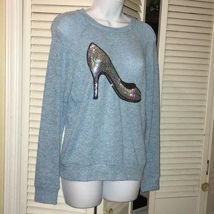Modern Lux sweater with sequin high heel